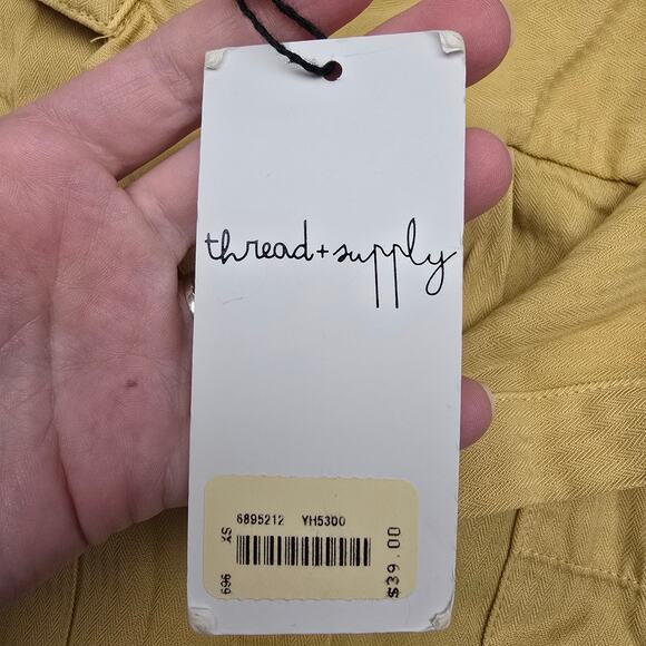 NEW NWT Women's Thread and Supply Golden Yellow Lyocell Button Down Top | XS - Picture 10 of 12
